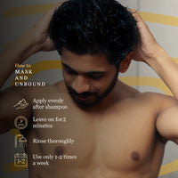easy steps to apply unbound hard water detox hair mask