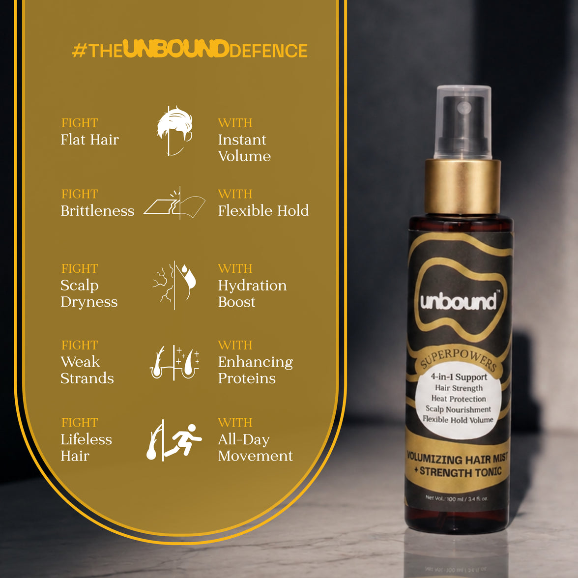 the unbound defence hair mist