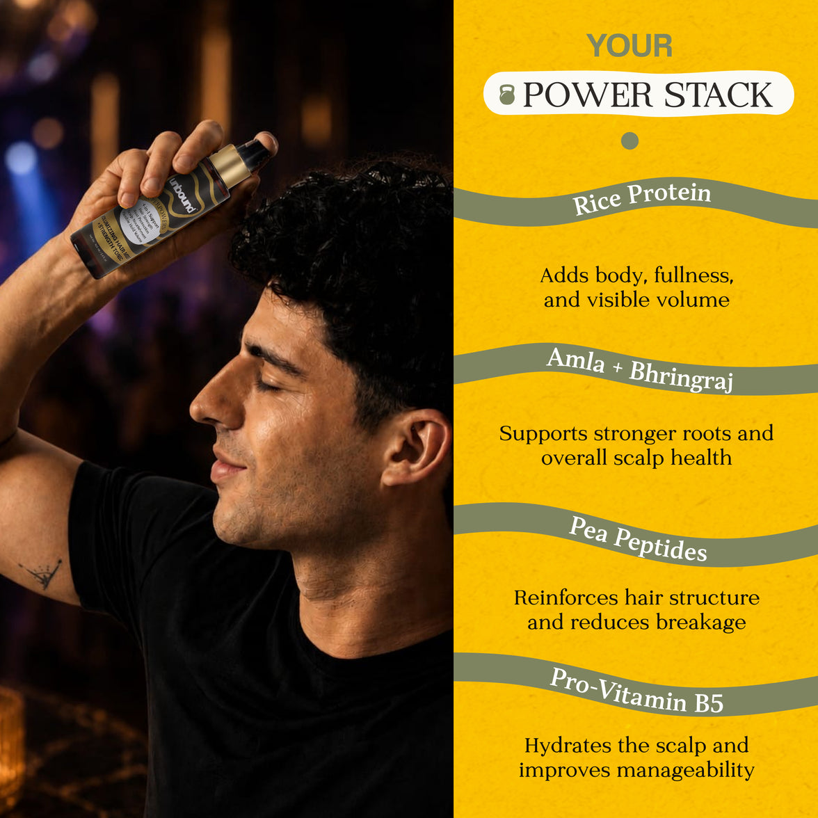 unbound volumizing hair mist + strength tonic power stack